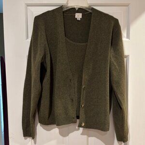 Olive Green Women's Sweater Set